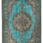 Oyma Gri Pamuk Üzerine Yün El Dokuma Kilim-180x271