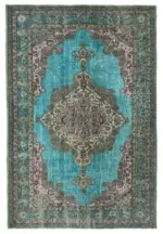 Oyma Gri Pamuk Üzerine Yün El Dokuma Kilim-180x271