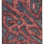 Oyma Mor Pamuk Üzerine Yün El Dokuma Kilim-157x264