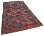 Oyma Mor Pamuk Üzerine Yün El Dokuma Kilim-157x264 - Görsel 2