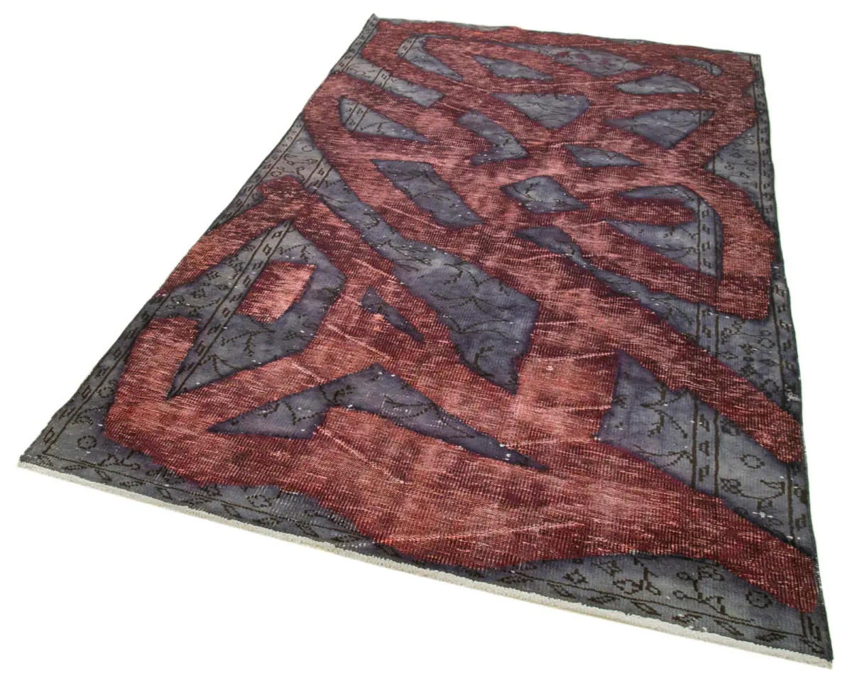 Oyma Mor Pamuk Üzerine Yün El Dokuma Kilim-157x264 - Görsel 3