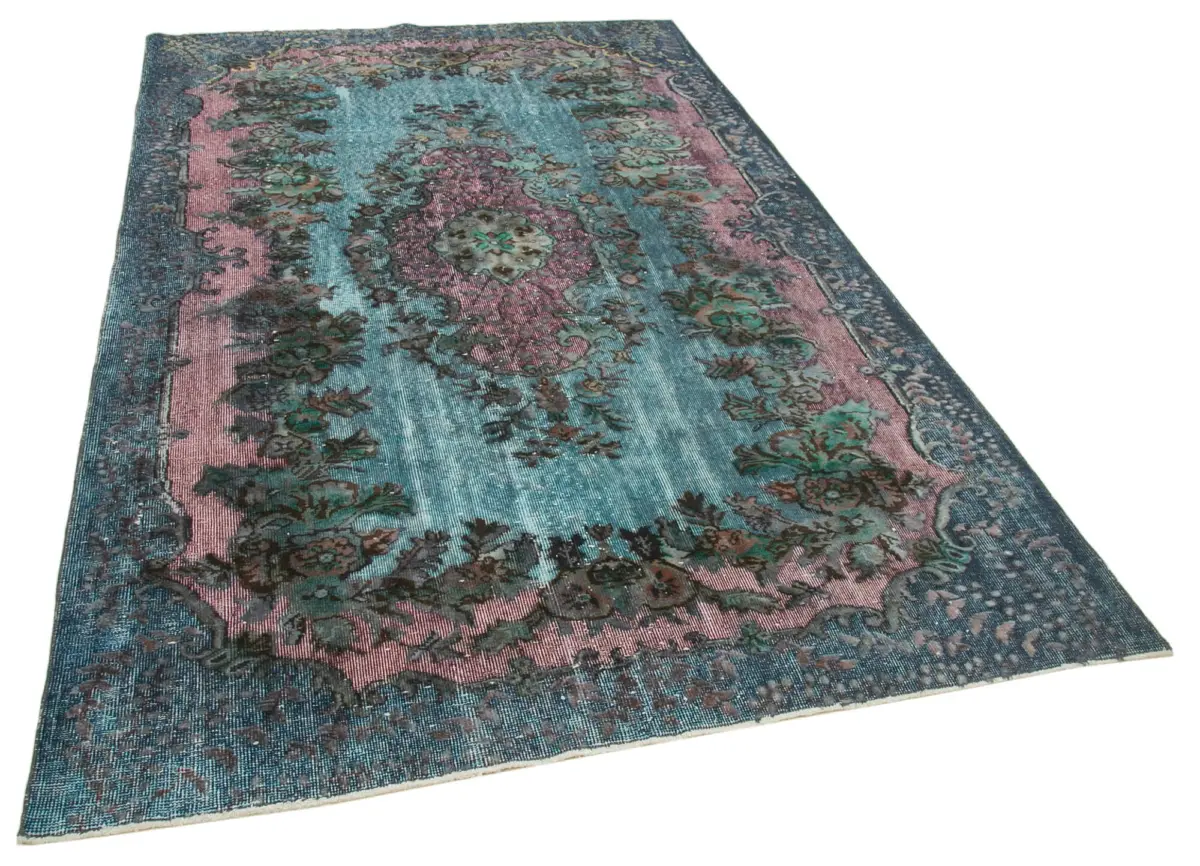 Oyma Mavi Pamuk Üzerine Yün El Dokuma Kilim-170x272 - Görsel 2