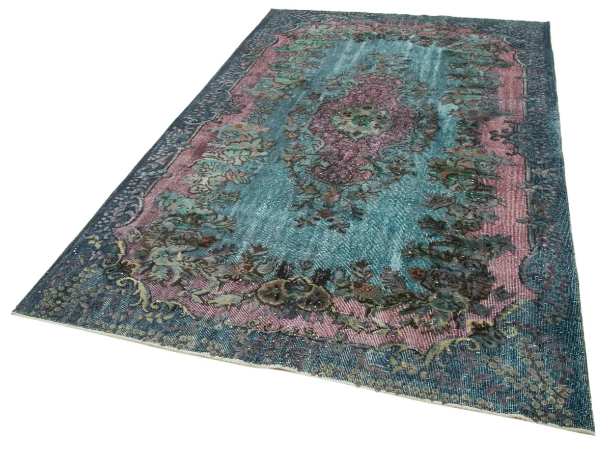 Oyma Mavi Pamuk Üzerine Yün El Dokuma Kilim-170x272 - Görsel 3
