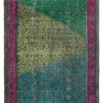 Oyma Fuşya Pamuk Üzerine Yün El Dokuma Kilim-205x303