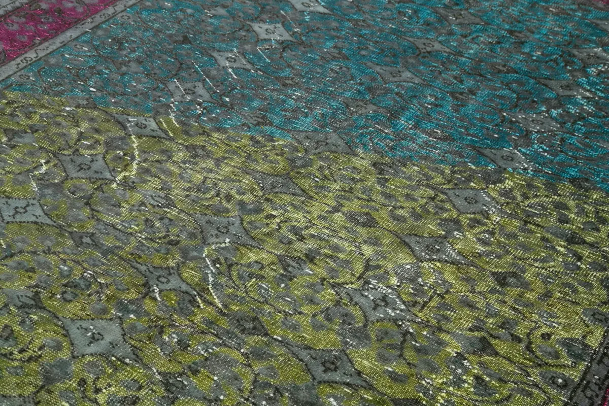 Oyma Fuşya Pamuk Üzerine Yün El Dokuma Kilim-205x303 - Görsel 5