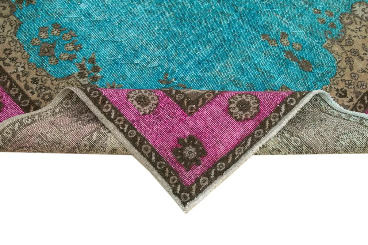 Oyma Turkuaz Pamuk Üzerine Yün El Dokuma Kilim-209x326 - Görsel 6