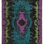 Oyma Mor Pamuk Üzerine Yün El Dokuma Kilim-188x295