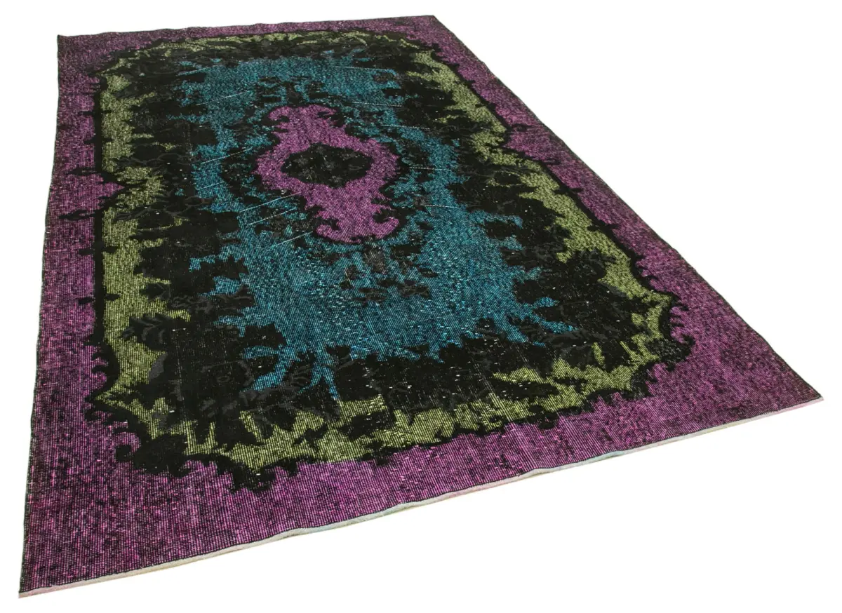 Oyma Mor Pamuk Üzerine Yün El Dokuma Kilim-188x295 - Görsel 2