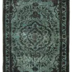 Oyma Siyah Pamuk Üzerine Yün El Dokuma Kilim-176x286