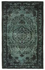 Oyma Siyah Pamuk Üzerine Yün El Dokuma Kilim-176x286