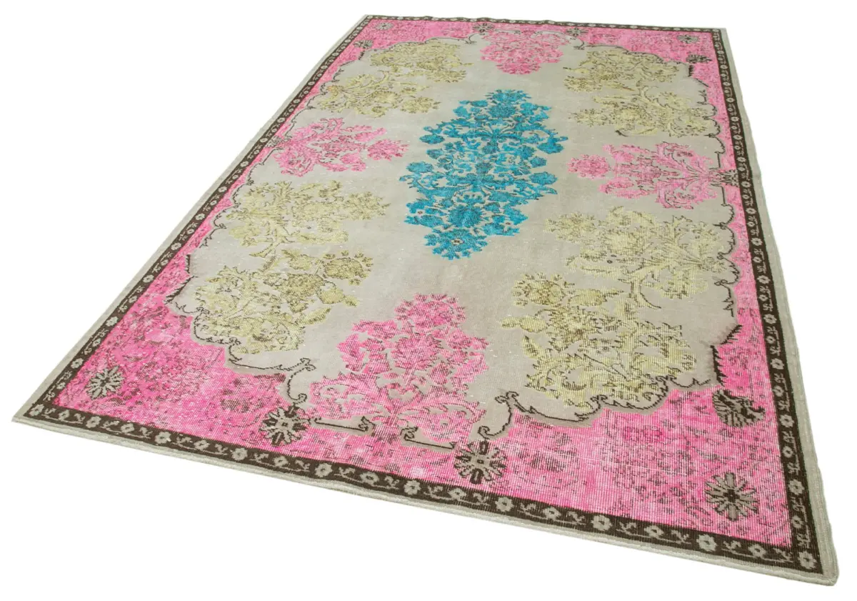 Oyma Pembe Pamuk Üzerine Yün El Dokuma Kilim-190x290 - Görsel 3