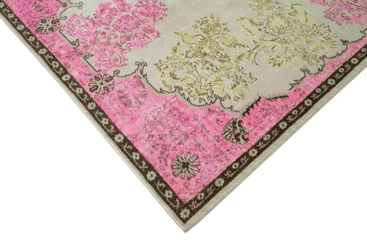 Oyma Pembe Pamuk Üzerine Yün El Dokuma Kilim-190x290 - Görsel 4