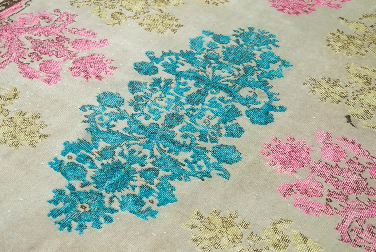 Oyma Pembe Pamuk Üzerine Yün El Dokuma Kilim-190x290 - Görsel 5