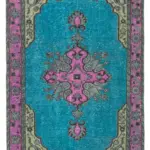 Oyma Fuşya Pamuk Üzerine Yün El Dokuma Kilim-152x265