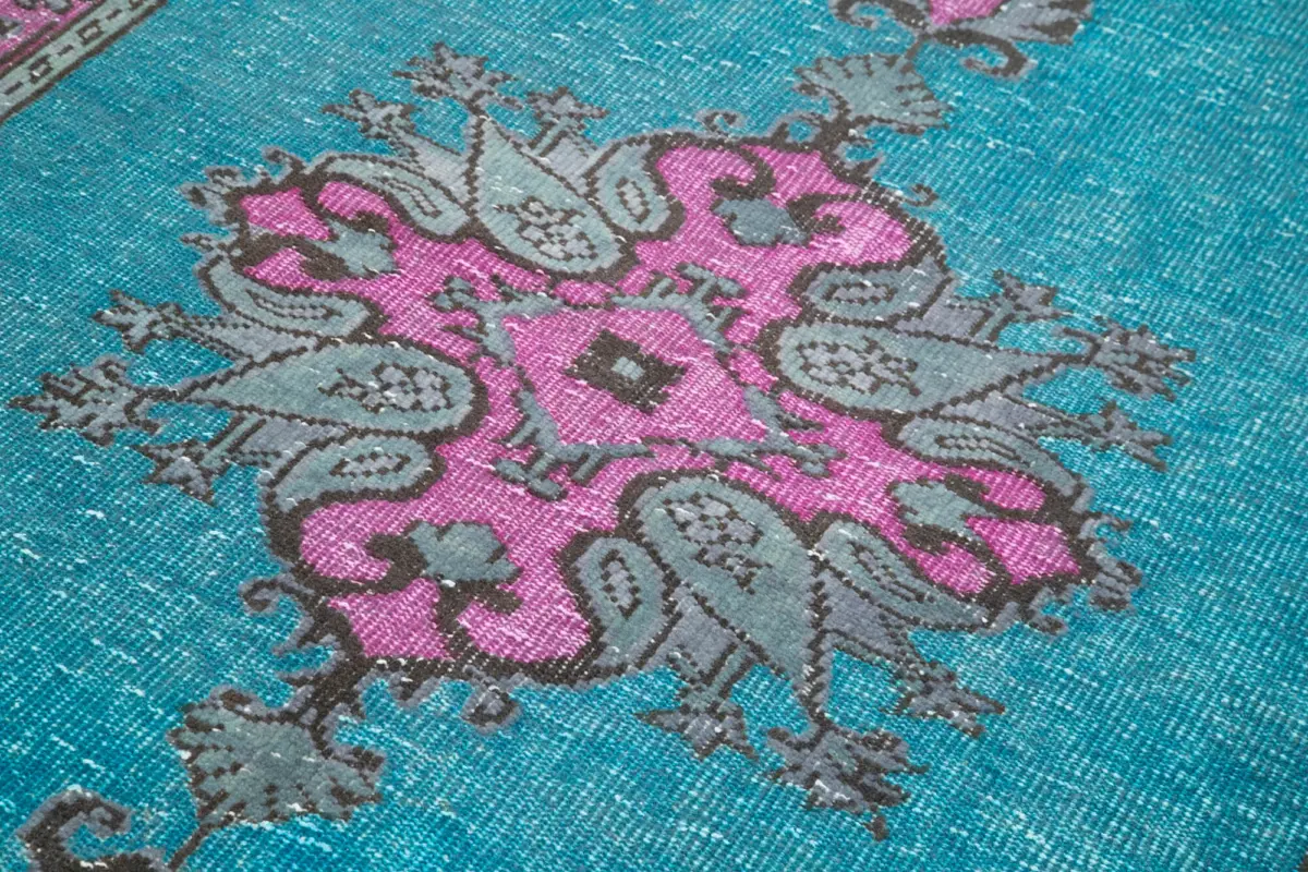 Oyma Fuşya Pamuk Üzerine Yün El Dokuma Kilim-152x265 - Görsel 5