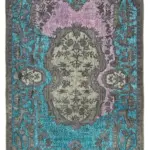 Oyma Gri Pamuk Üzerine Yün El Dokuma Kilim-163x280