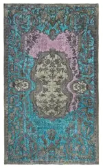Oyma Gri Pamuk Üzerine Yün El Dokuma Kilim-163x280