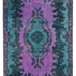 Oyma Mavi Pamuk Üzerine Yün El Dokuma Kilim-174x275