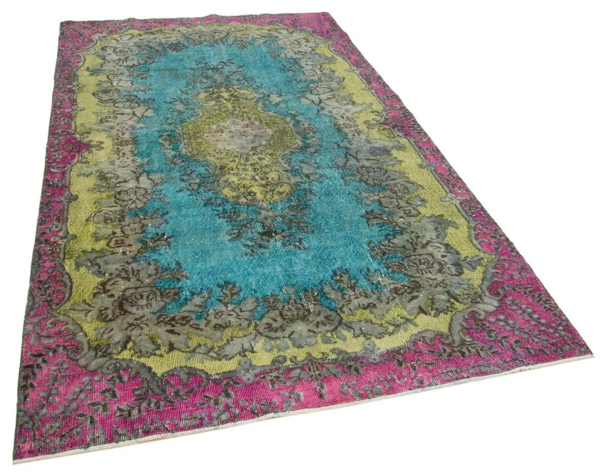 Oyma Turkuaz Pamuk Üzerine Yün El Dokuma Kilim-158x273 - Görsel 2