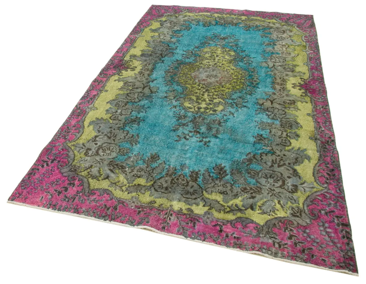 Oyma Turkuaz Pamuk Üzerine Yün El Dokuma Kilim-158x273 - Görsel 3