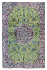 Oyma Pembe Pamuk Üzerine Yün El Dokuma Kilim-170x264