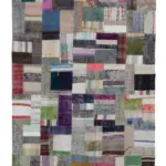 Chaput Patchwork Multi Renk Pamuk Üzerine Yün El Dokuma Kilim-170x241