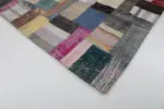Chaput Patchwork Multi Renk Pamuk Üzerine Yün El Dokuma Kilim-170x241 - Görsel 4
