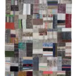 Chaput Patchwork Multi Renk Pamuk Üzerine Yün El Dokuma Kilim-170x241