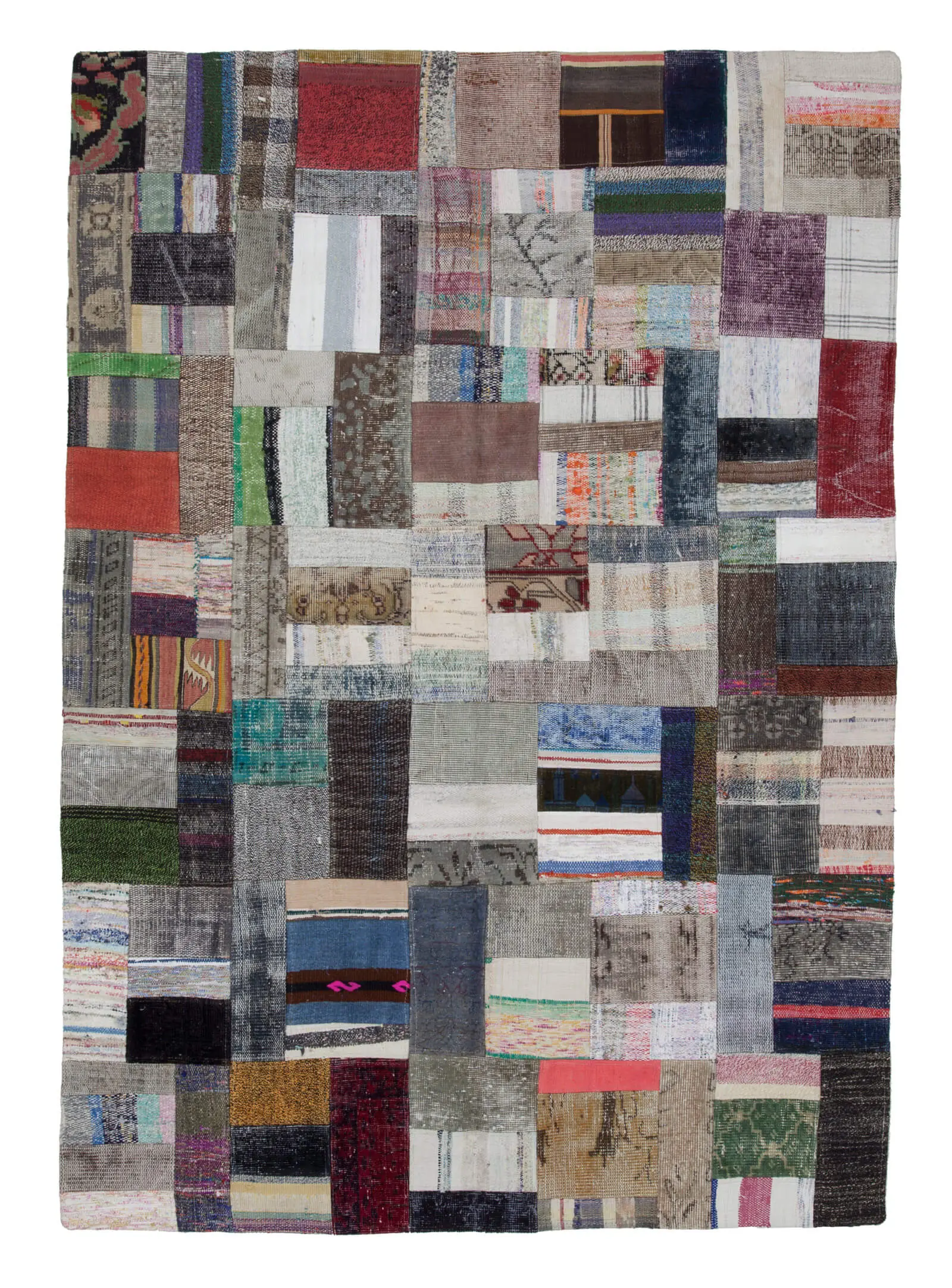Rc_22483_1_Multicolor_Oriental_Kilim_Patchwork_Rugs Chaput Patchwork Multi Renk Pamuk Üzerine Yün El Dokuma Kilim-170x241 - Görsel 1