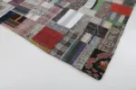 Chaput Patchwork Multi Renk Pamuk Üzerine Yün El Dokuma Kilim-170x241 - Görsel 4