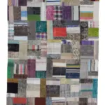 Chaput Patchwork Multi Renk Pamuk Üzerine Yün El Dokuma Kilim-169x239