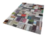 Chaput Patchwork Multi Renk Pamuk Üzerine Yün El Dokuma Kilim-169x239 - Görsel 2
