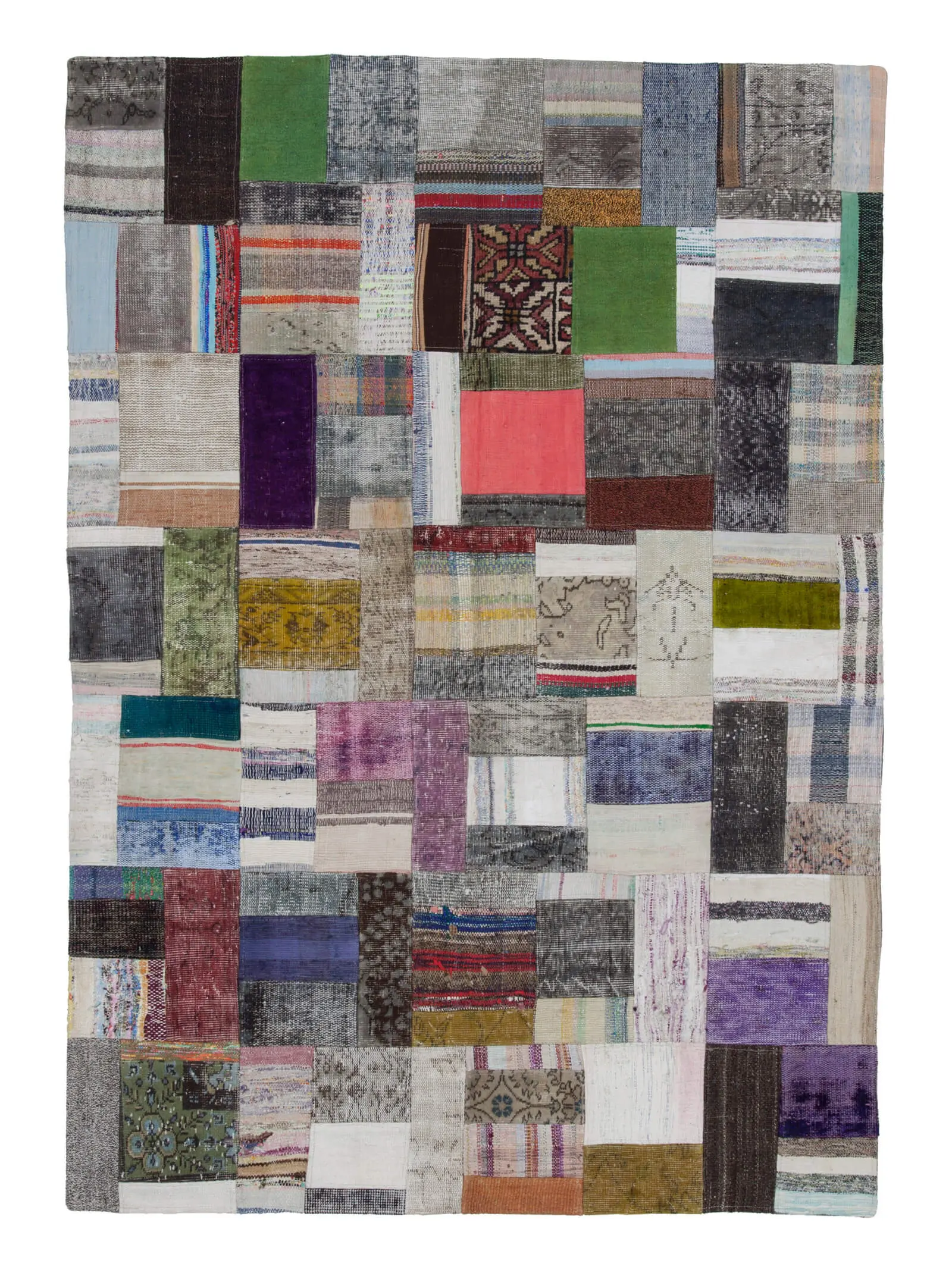 Rc_22485_1_Multicolor_Oriental_Kilim_Patchwork_Rugs Chaput Patchwork Multi Renk Pamuk Üzerine Yün El Dokuma Kilim-170x241 - Görsel 1