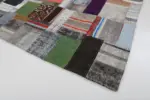 Chaput Patchwork Multi Renk Pamuk Üzerine Yün El Dokuma Kilim-170x241 - Görsel 4