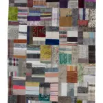 Chaput Patchwork Multi Renk Pamuk Üzerine Yün El Dokuma Kilim-170x240