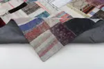 Chaput Patchwork Multi Renk Pamuk Üzerine Yün El Dokuma Kilim-173x238 - Görsel 5