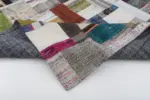 Chaput Patchwork Multi Renk Pamuk Üzerine Yün El Dokuma Kilim-175x240 - Görsel 5