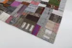 Chaput Patchwork Multi Renk Pamuk Üzerine Yün El Dokuma Kilim-171x241 - Görsel 4