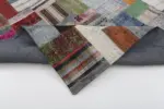 Chaput Patchwork Multi Renk Pamuk Üzerine Yün El Dokuma Kilim-169x240 - Görsel 5