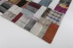 Chaput Patchwork Multi Renk Pamuk Üzerine Yün El Dokuma Kilim-170x239 - Görsel 4