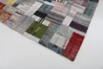 Chaput Patchwork Multi Renk Pamuk Üzerine Yün El Dokuma Kilim-170x240 - Görsel 4