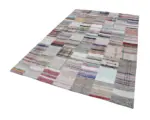 Chaput Patchwork Multi Renk Pamuk Üzerine Yün El Dokuma Kilim-200x298 - Görsel 2