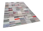 Chaput Patchwork Multi Renk Pamuk Üzerine Yün El Dokuma Kilim-201x299 - Görsel 3