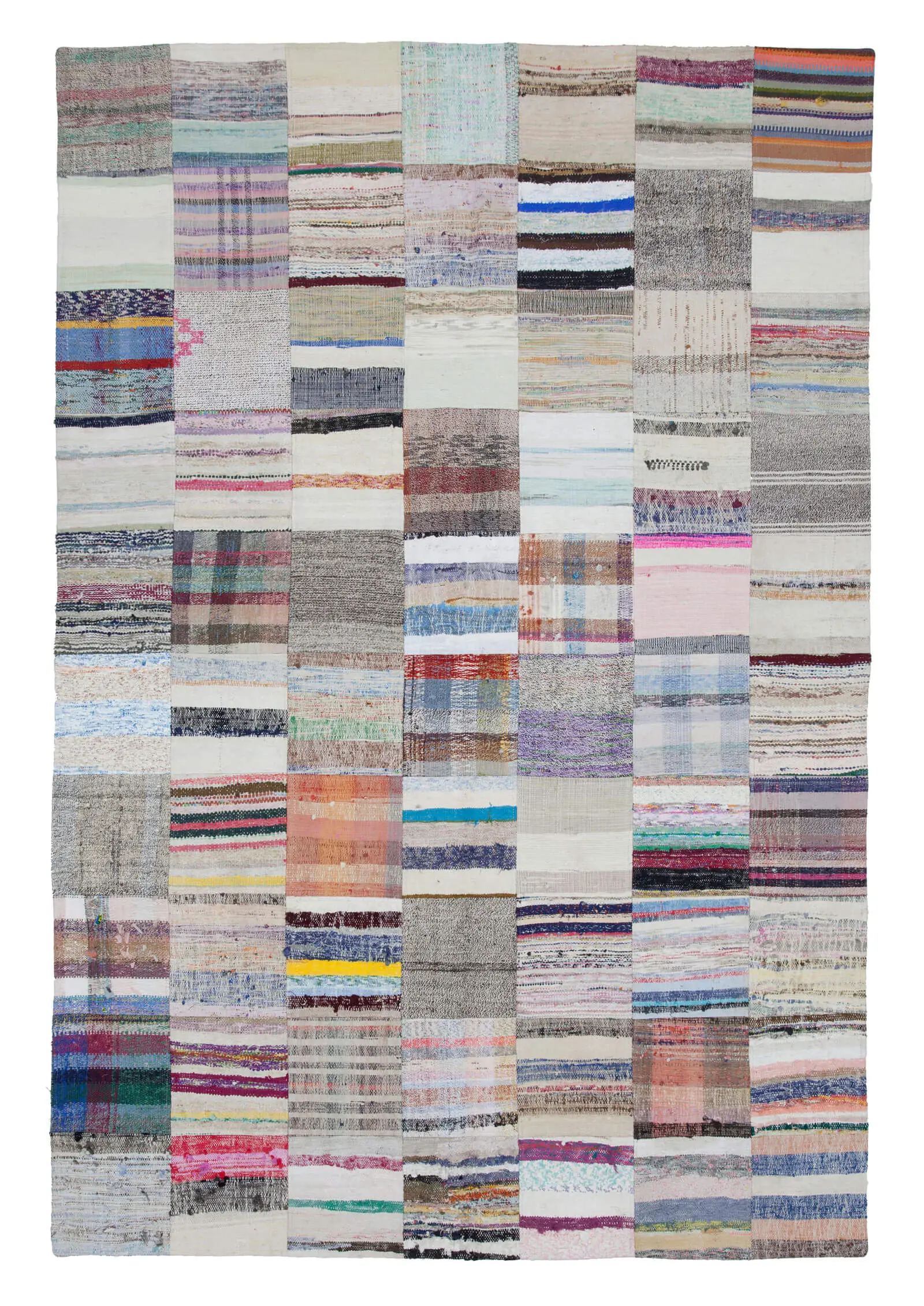 Rc_22502_1_Multicolor_Oriental_Kilim_Patchwork_Rugs Chaput Patchwork Multi Renk Pamuk Üzerine Yün El Dokuma Kilim-201x298 - Görsel 1