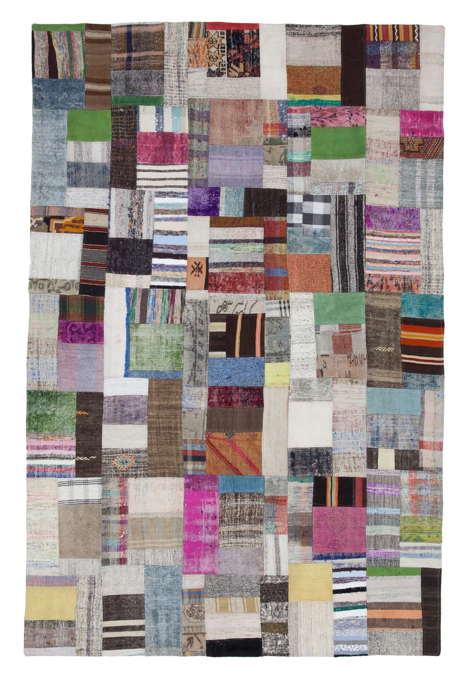 Rc_22505_1_Multicolor_Oriental_Kilim_Patchwork_Rugs Chaput Patchwork Multi Renk Pamuk Üzerine Yün El Dokuma Kilim-199x303 - Görsel 1