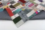 Chaput Patchwork Multi Renk Pamuk Üzerine Yün El Dokuma Kilim-200x300 - Görsel 5