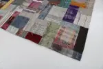 Chaput Patchwork Multi Renk Pamuk Üzerine Yün El Dokuma Kilim-200x302 - Görsel 4