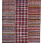 Chaput Patchwork Multi Renk Pamuk Üzerine Yün El Dokuma Kilim-203x291