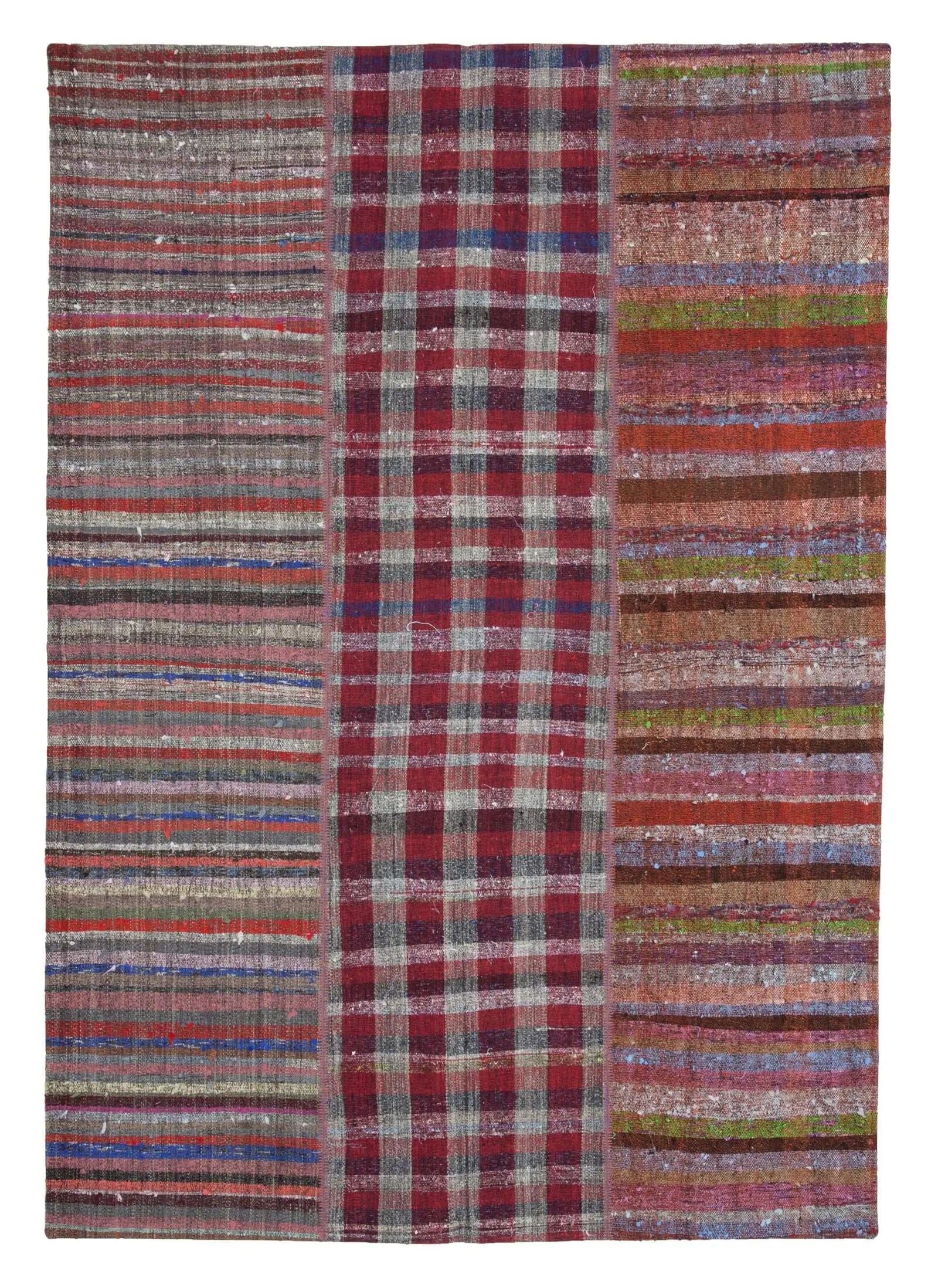 Rc_22511_1_Multicolor_Oriental_Kilim_Patchwork_Rugs Chaput Patchwork Multi Renk Pamuk Üzerine Yün El Dokuma Kilim-203x291 - Görsel 1