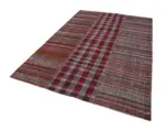 Chaput Patchwork Multi Renk Pamuk Üzerine Yün El Dokuma Kilim-203x291 - Görsel 2